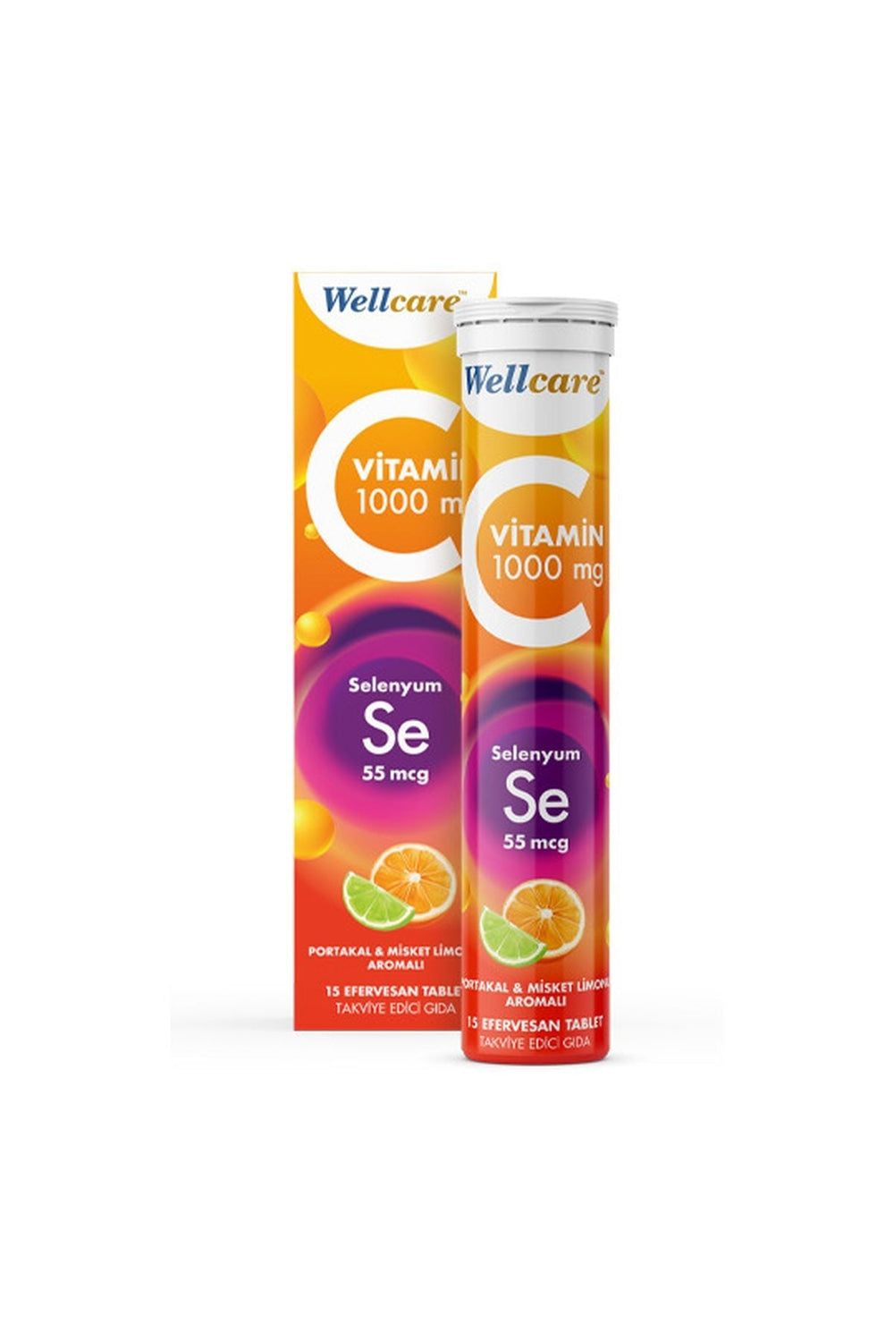 Wellcare Vitamin C + Selenyum 15 Efervesan Tablet