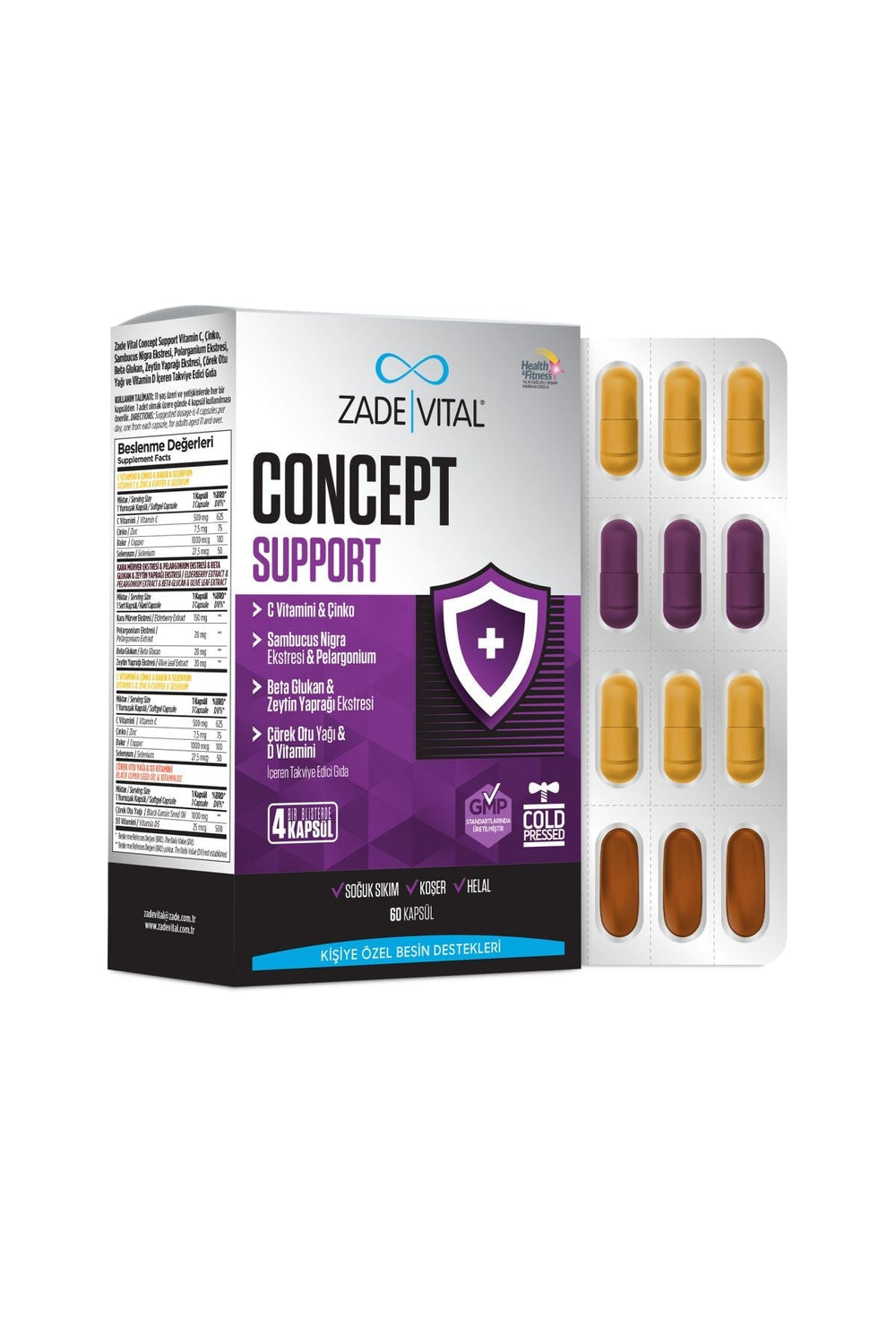 Zade Vital Concept Support 60 Kapsül