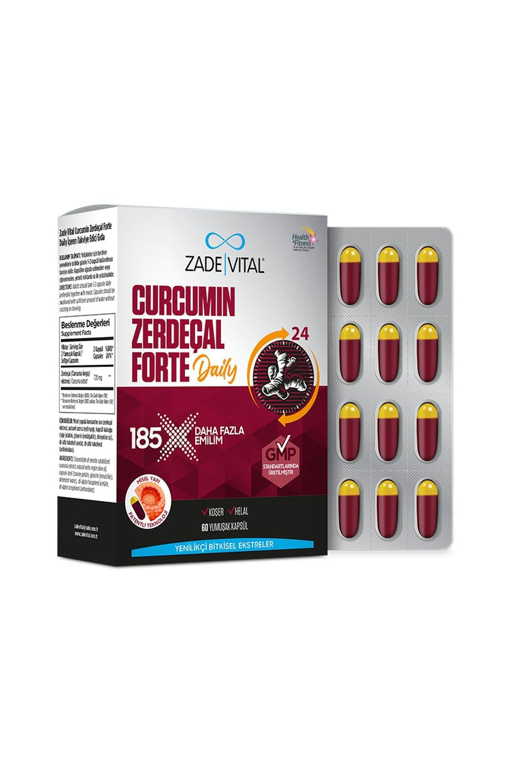 Zade Vital Curcumin Forte Daily 360 mg 60 Kapsül