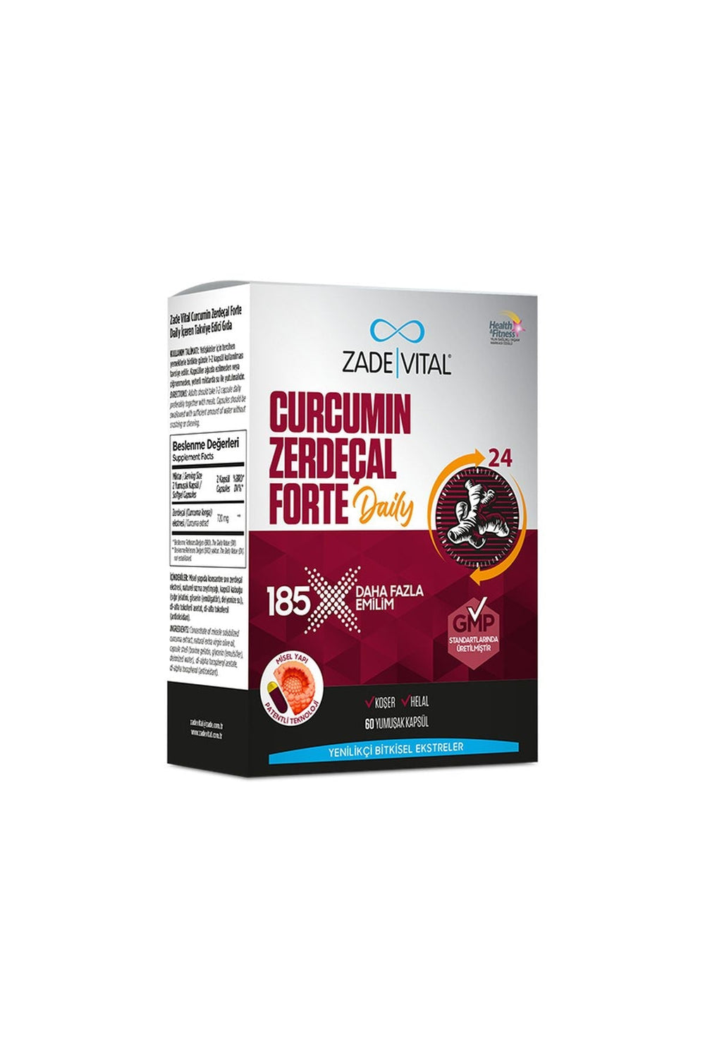 Zade Vital Curcumin Forte Daily 360 mg 60 Kapsül