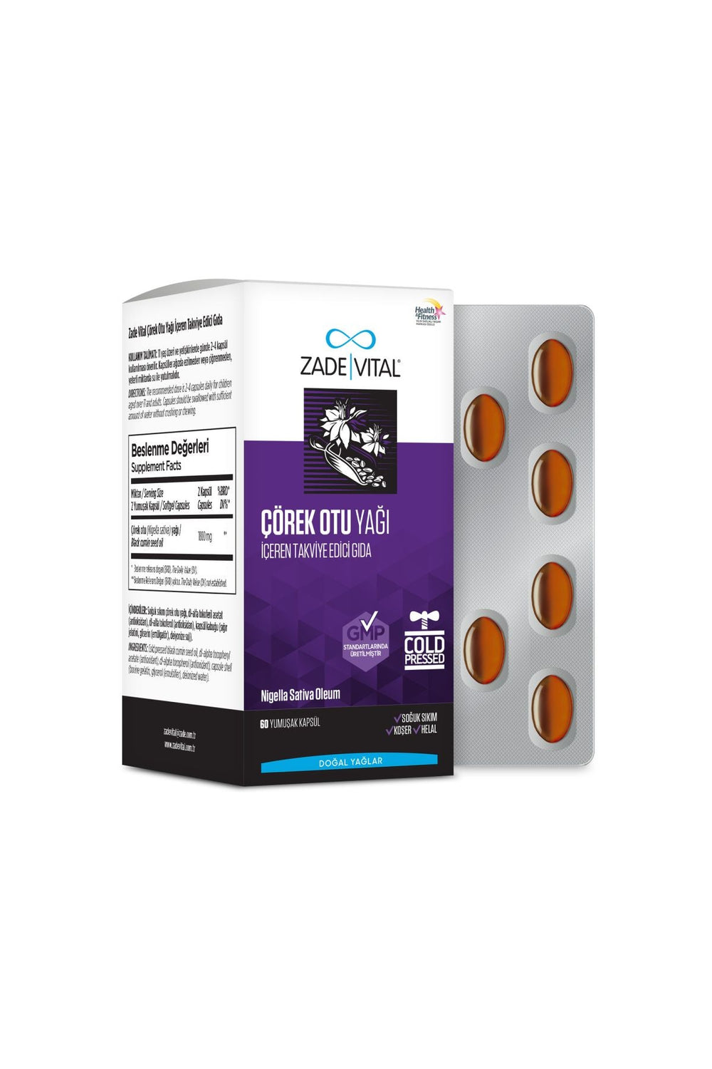 Zade Vital Çörek Otu Yağı 1800 mg 60 Kapsül