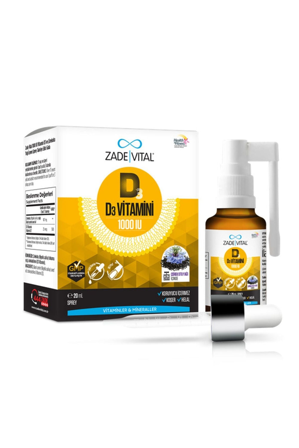 Zade Vital D3 Vitamini ve Çörek Otu Yağı 20 ml