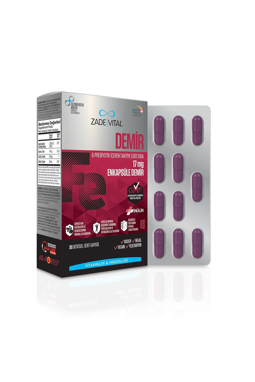 Zade Vital Demir 17 mg 30 Kapsül