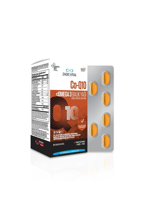 Zade Vital Koenzim Q-10 & Omega-3 Balık Yağı 30 Kapsül