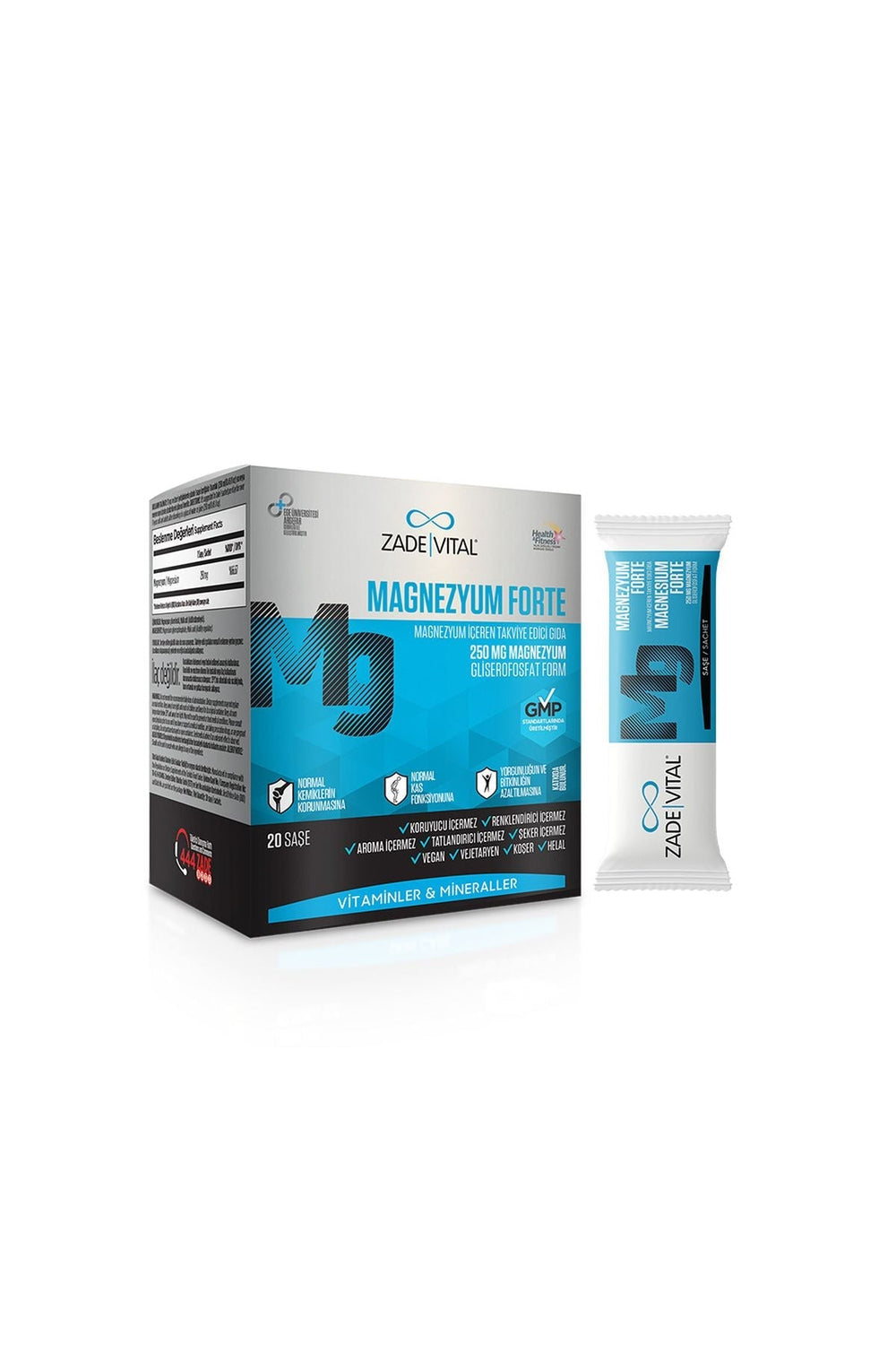 Zade Vital Magnezyum Forte 250 mg 20 Saşe