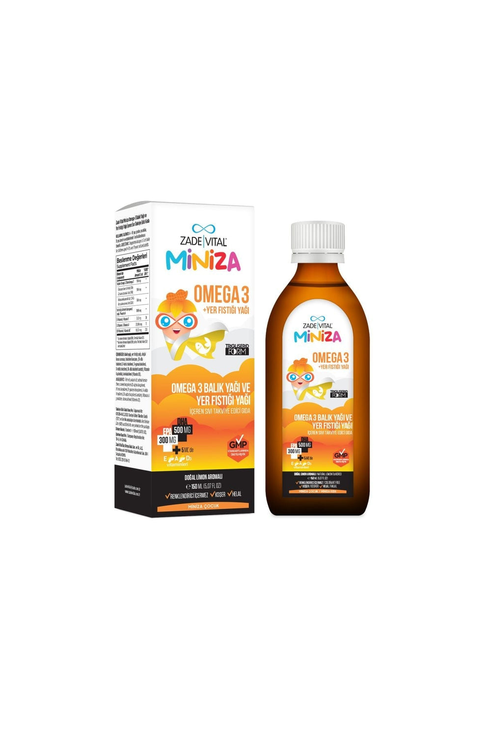 Zade Vital Miniza Omega-3 & Yer Fıstığı Yağı 150 ml