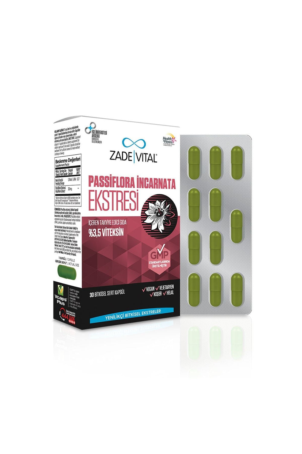 Zade Vital Passiflora incarnata Ekstresi 300 mg 30 Kapsül