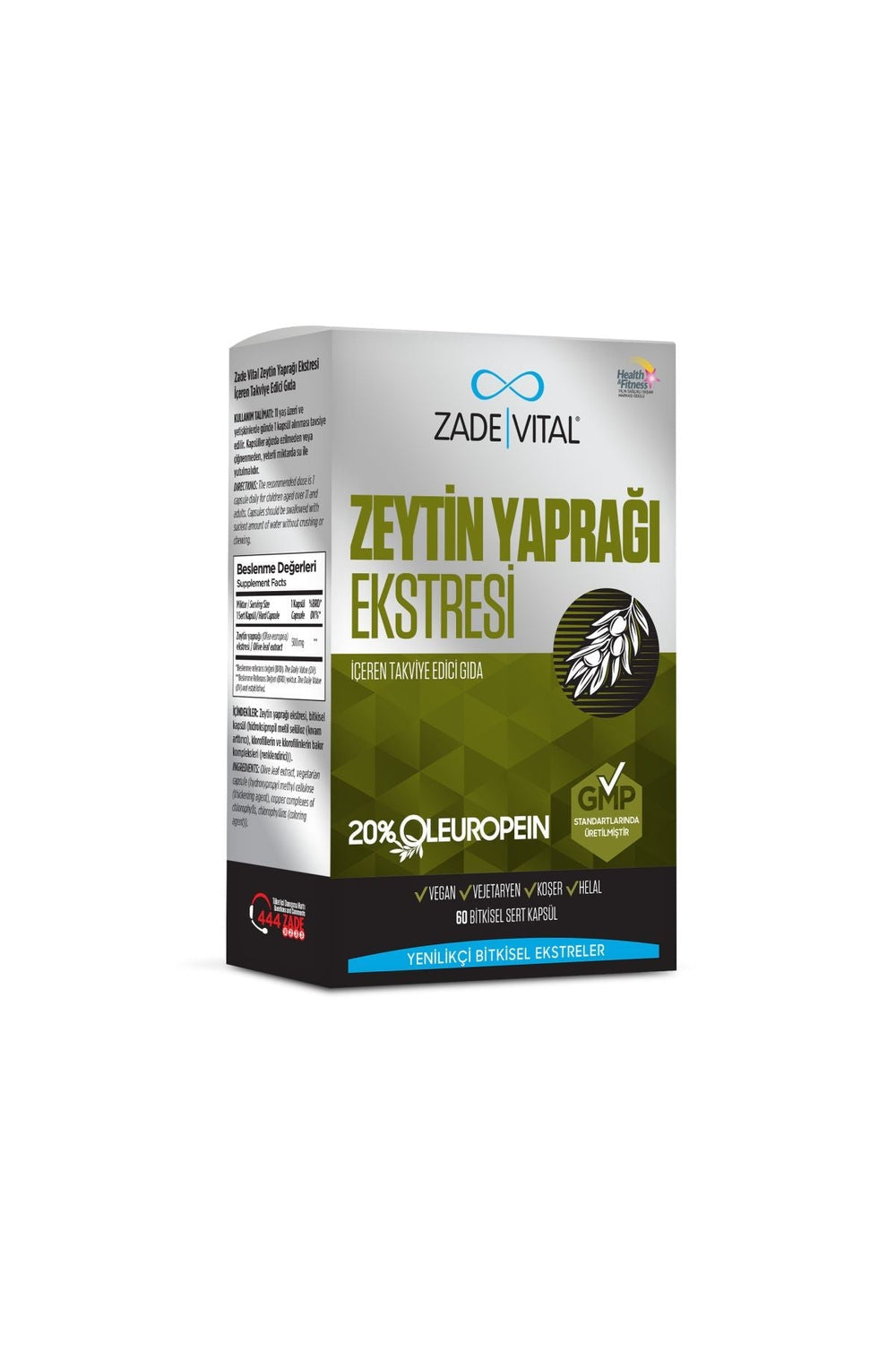Zade Vital Zeytin Yaprağı Ekstresi 500 mg 60 Kapsül