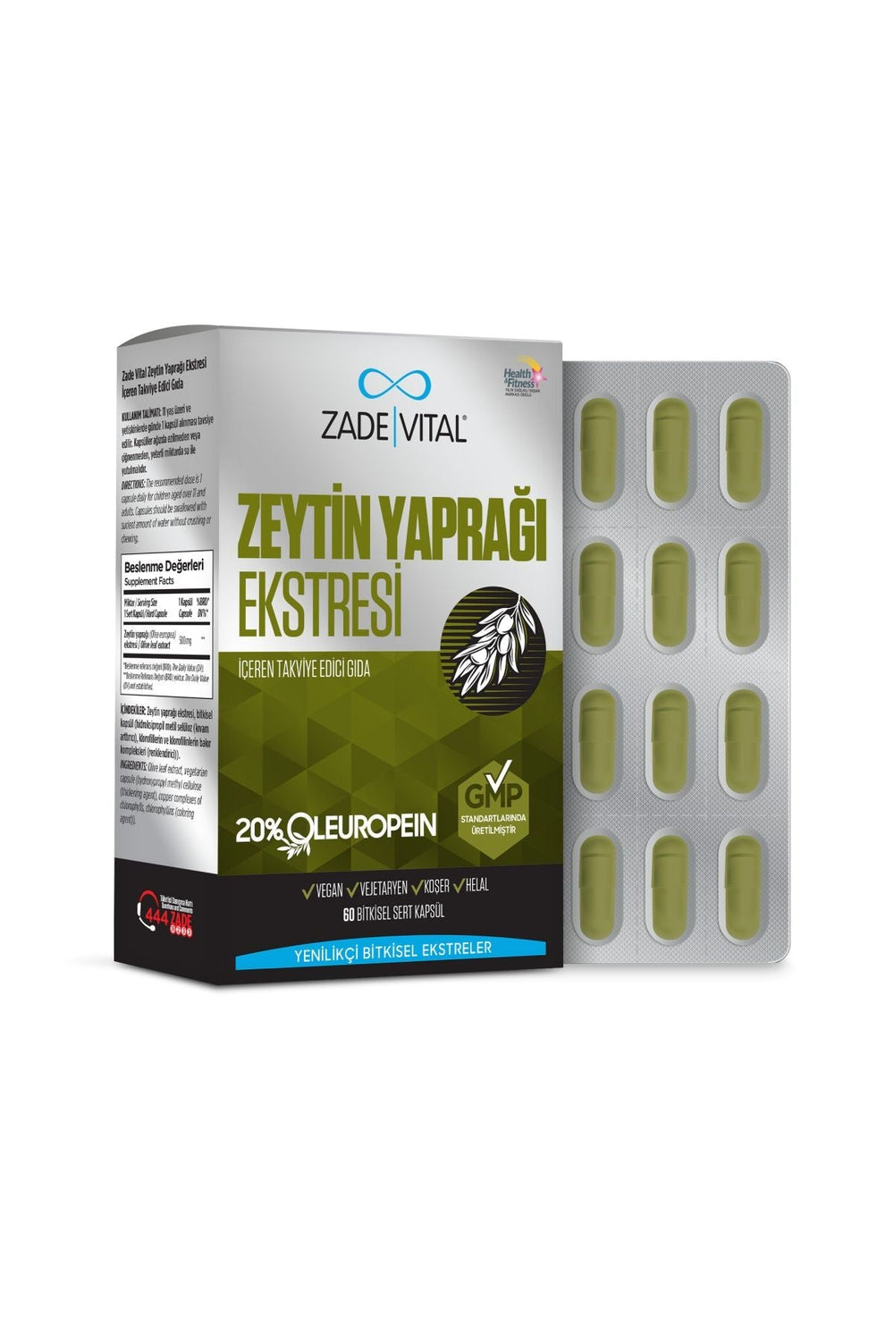 Zade Vital Zeytin Yaprağı Ekstresi 500 mg 60 Kapsül