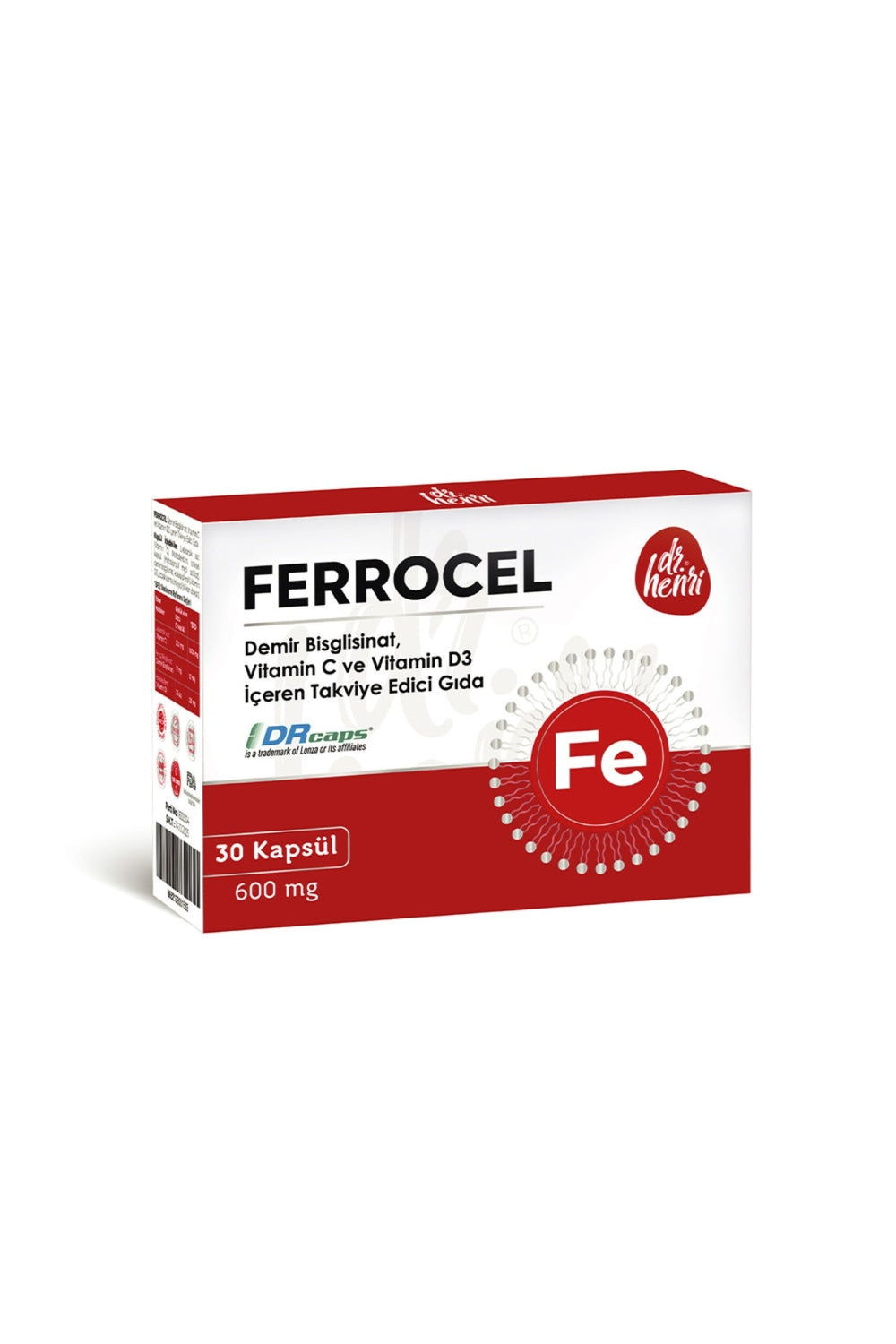 Dr.Henri Ferrocel Demir Bisglisinat 30 Kapsül