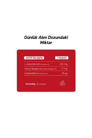 Dr.Henri Ferrocel Demir Bisglisinat 30 Kapsül