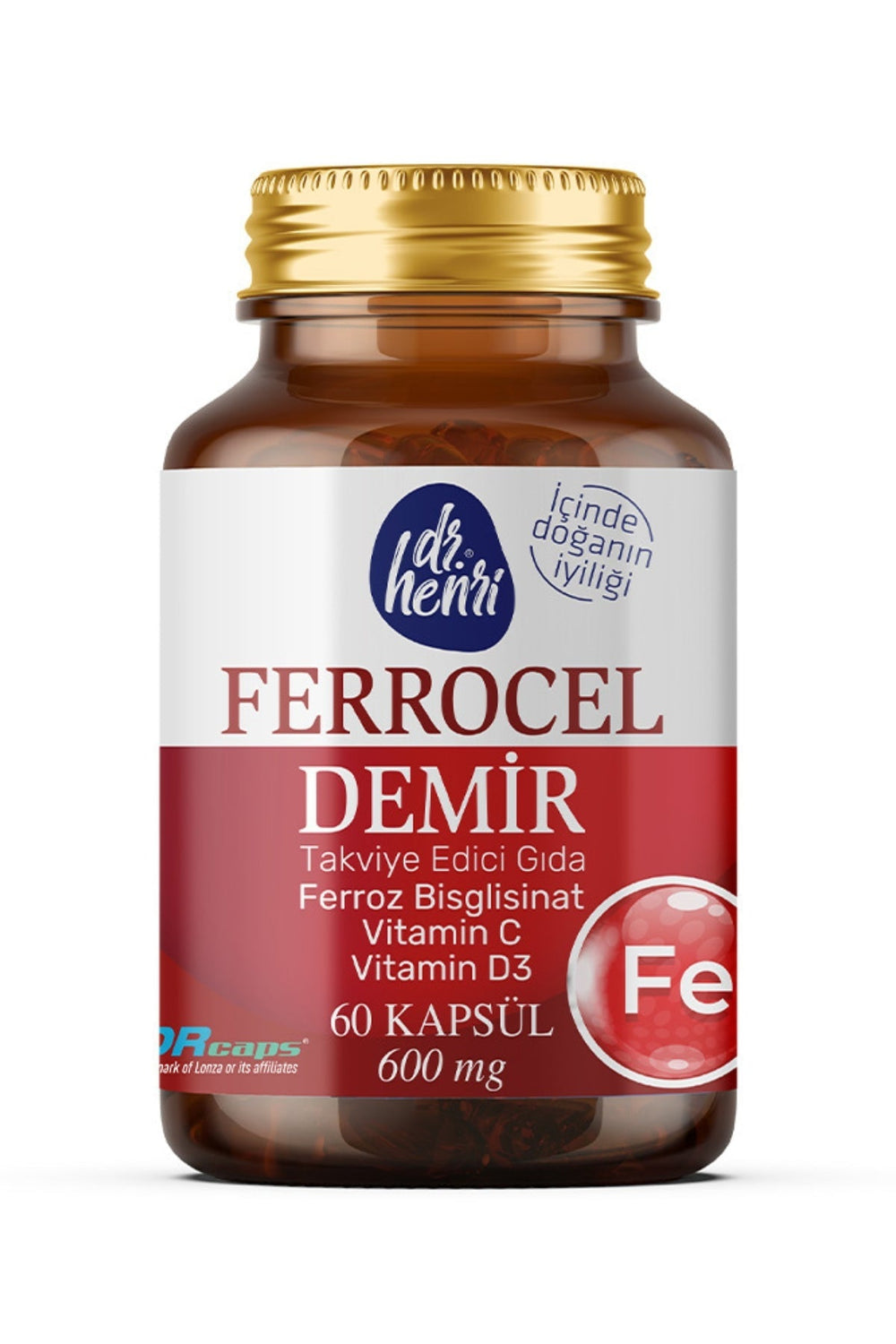 Dr.Henri Ferrocel Demir Bisglisinat 60 Kapsül
