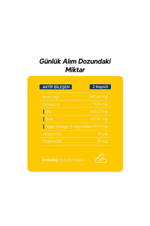 Dr.Henri Omega-3 D3 & K2 60 Kapsül
