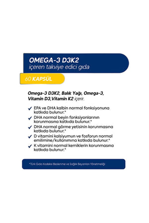 Dr.Henri Omega-3 D3 & K2 60 Kapsül