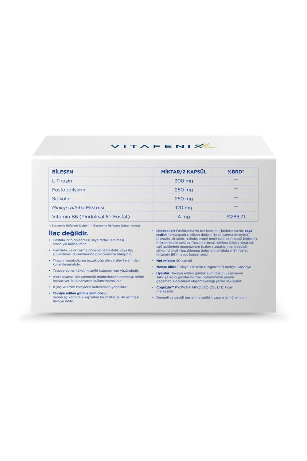 Vitafenix Cognifenix 40 Kapsül