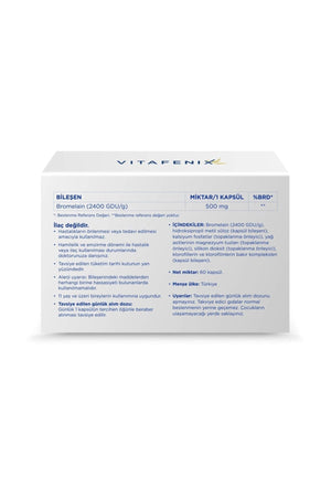 Vitafenix Bromelain 500 mg 60 Kapsül