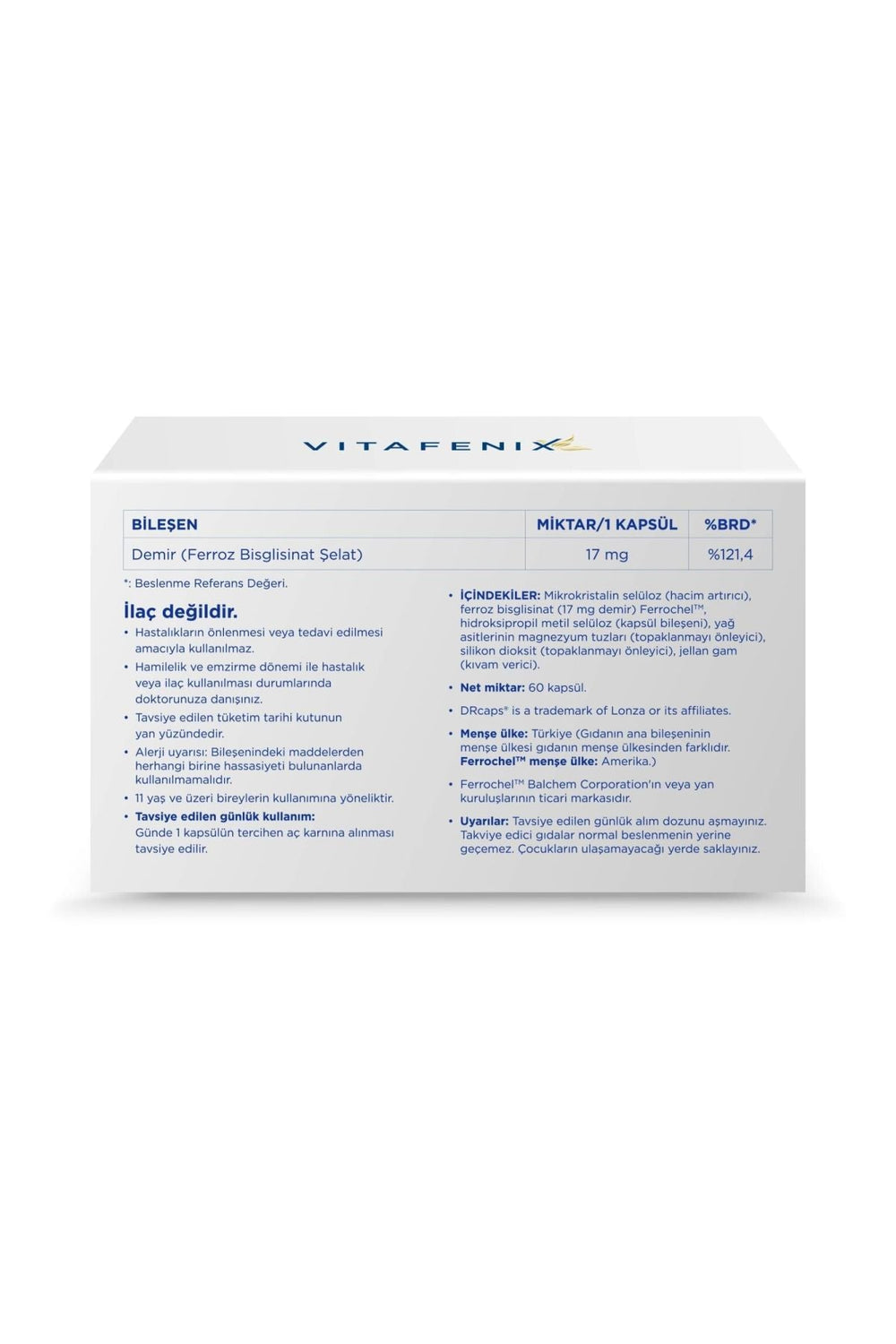 Vitafenix Demir 60 Kapsül