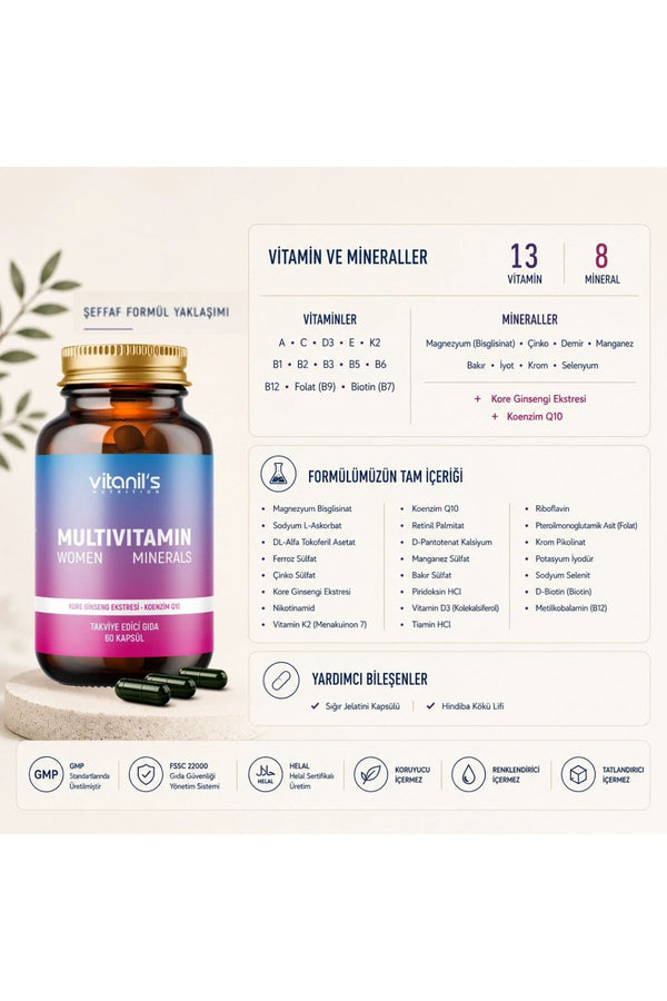 Vitanil's Multivitamin Women 60 Kapsül