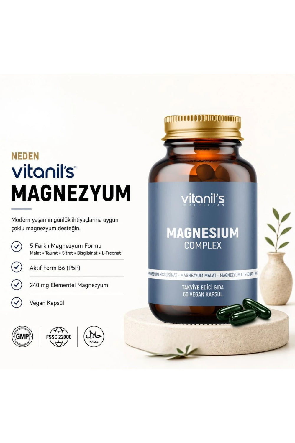 Vitanil's Magnezyum Complex 60 Kapsül