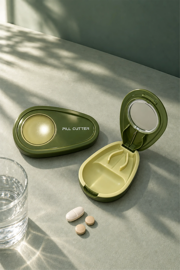 Avokado Tasarımlı Vitamin ve Takviye Bölücü Yeşil