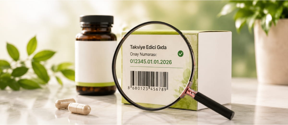 Takviye edici gıda onay numarası nerede yazar